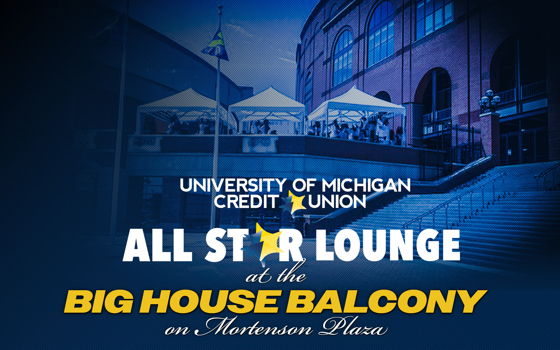 Experience the UMCU Lounge at the Big House Balcony on Mortenson Plaza