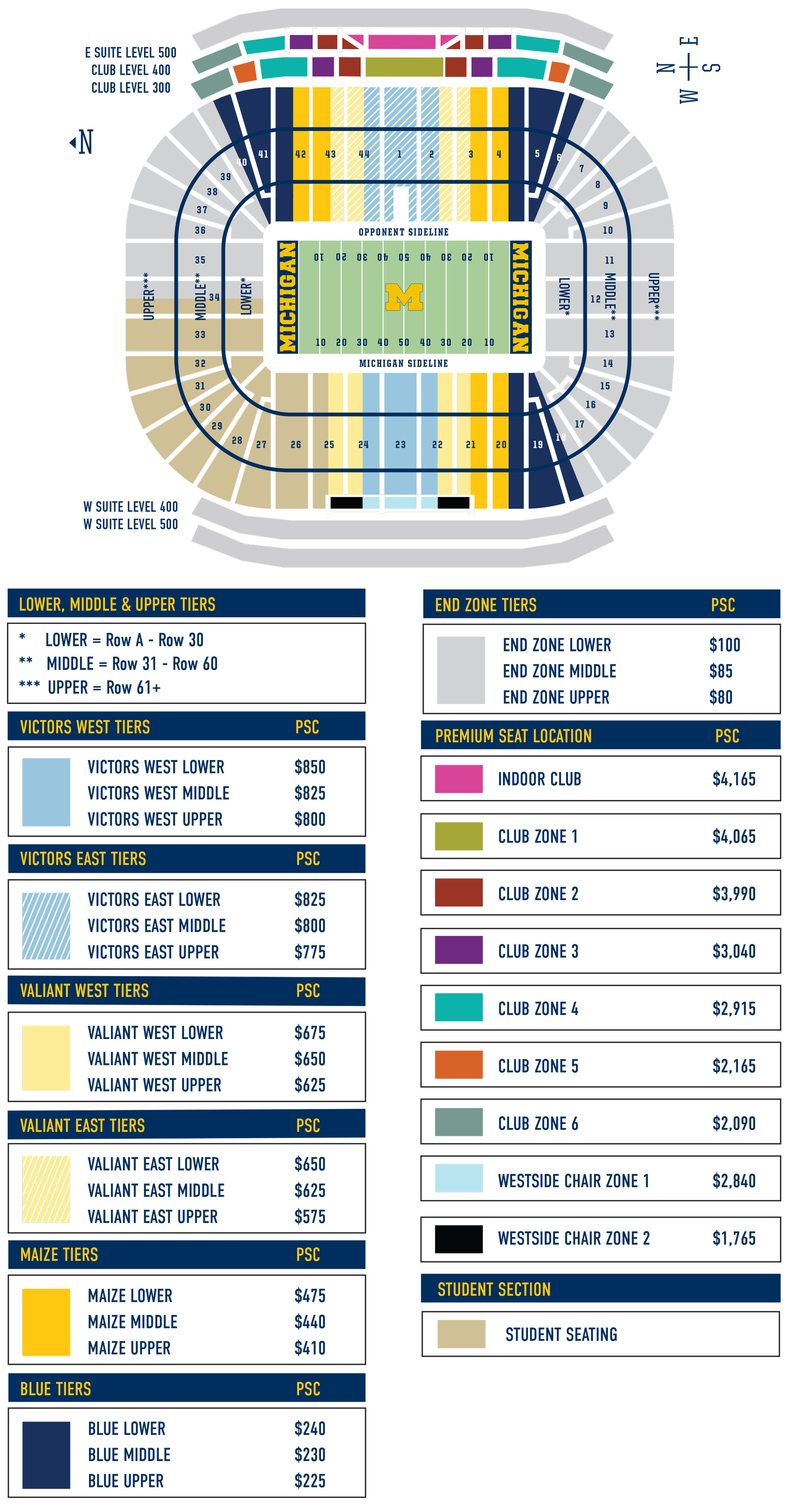2025 Michigan Stadium Seat Map