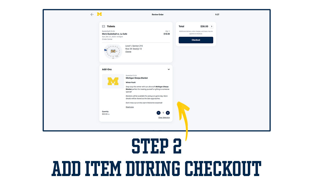 Step 2 - Add item during checkout 