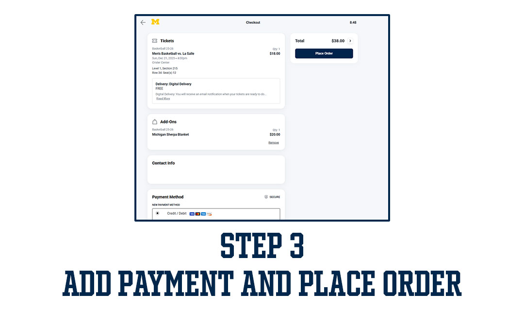 Step 3 - Add payment and place order