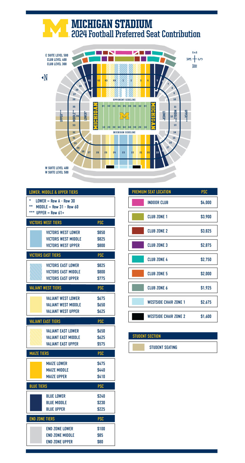 2024 Michigan Stadium Map