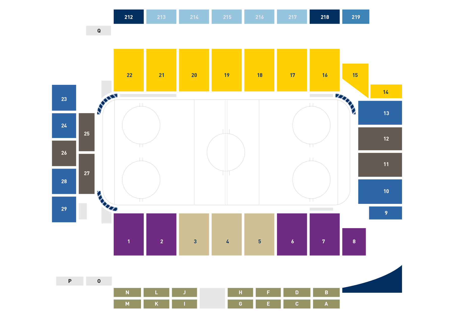 Yost Ice Arena Seating Map