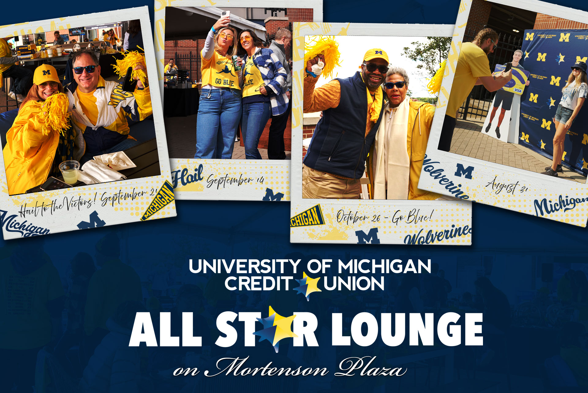 Experience the UMCU All-Star Lounge at the Big House Balcony on Mortenson Plaza