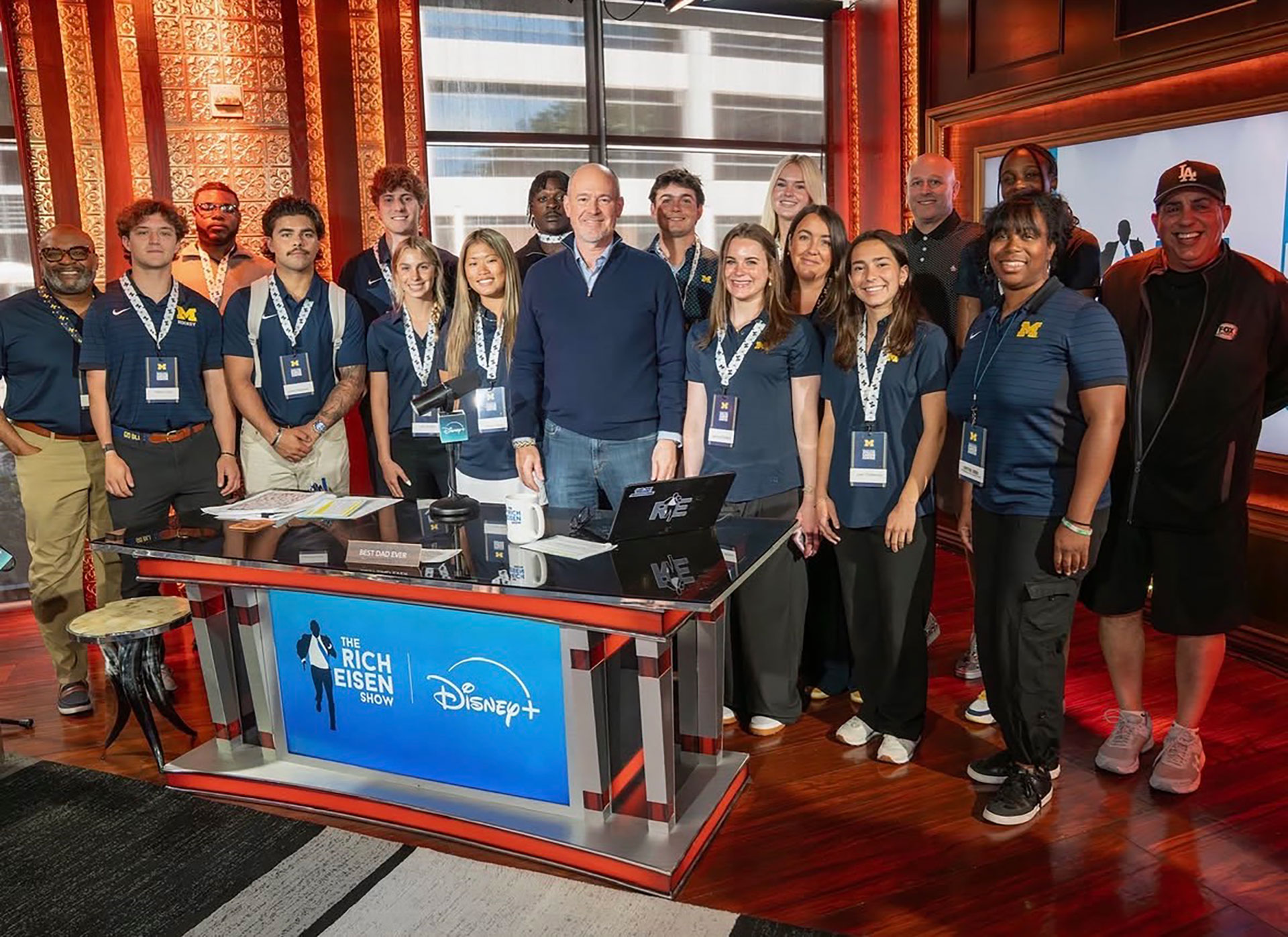 Student-athletes on the Rich Eisen Show set in Los Angeles 