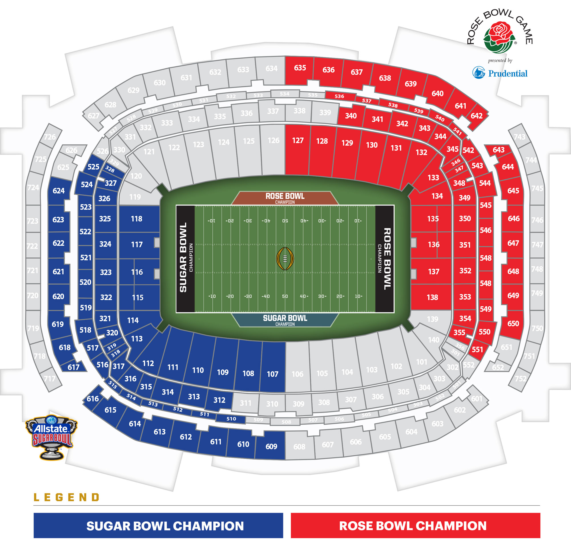 2024 National Championship - NRG Stadium Seat Map