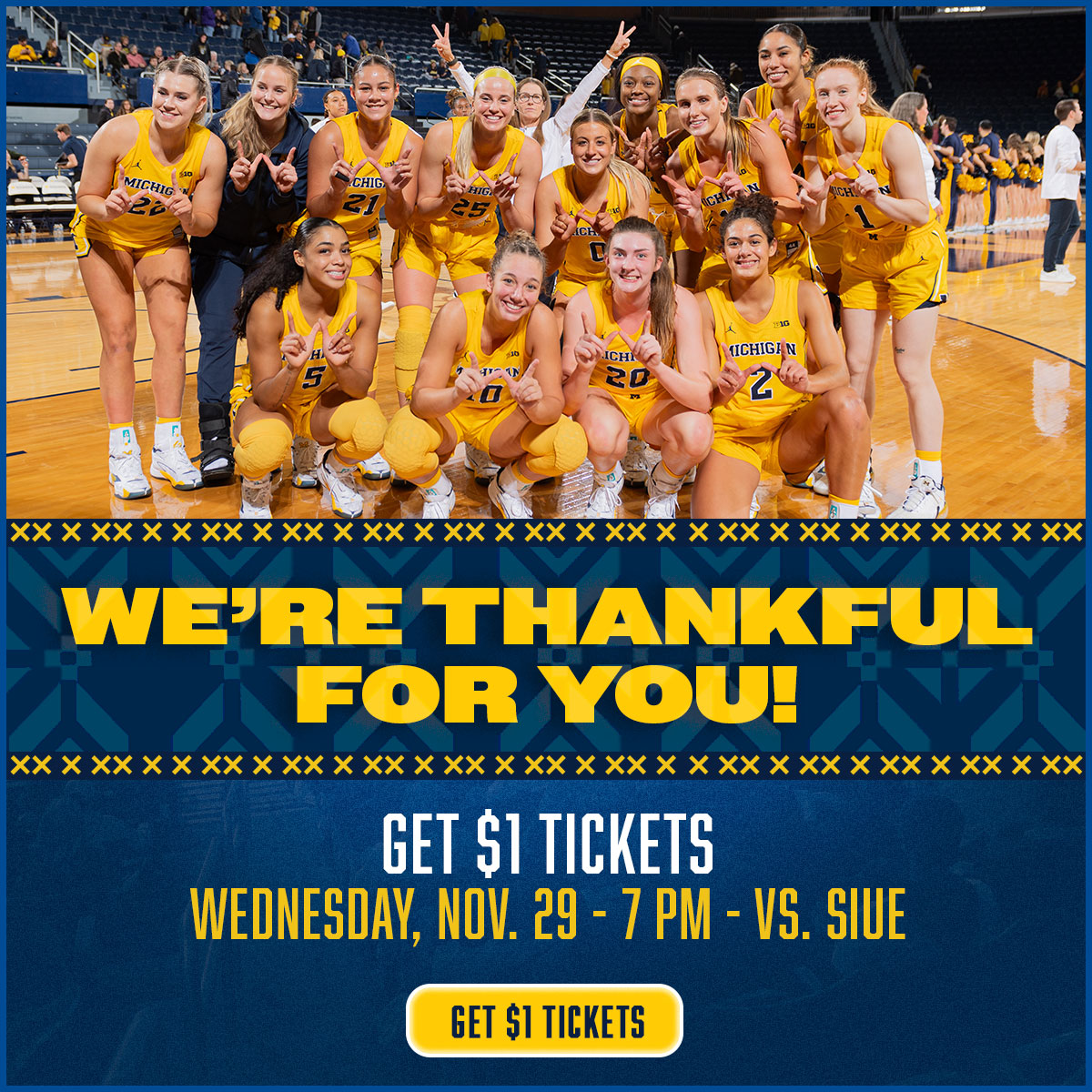 We're Thankful for You! Get $1 Tickets - Wednesday, Nov. 29 at 7 PM vs. SIUE