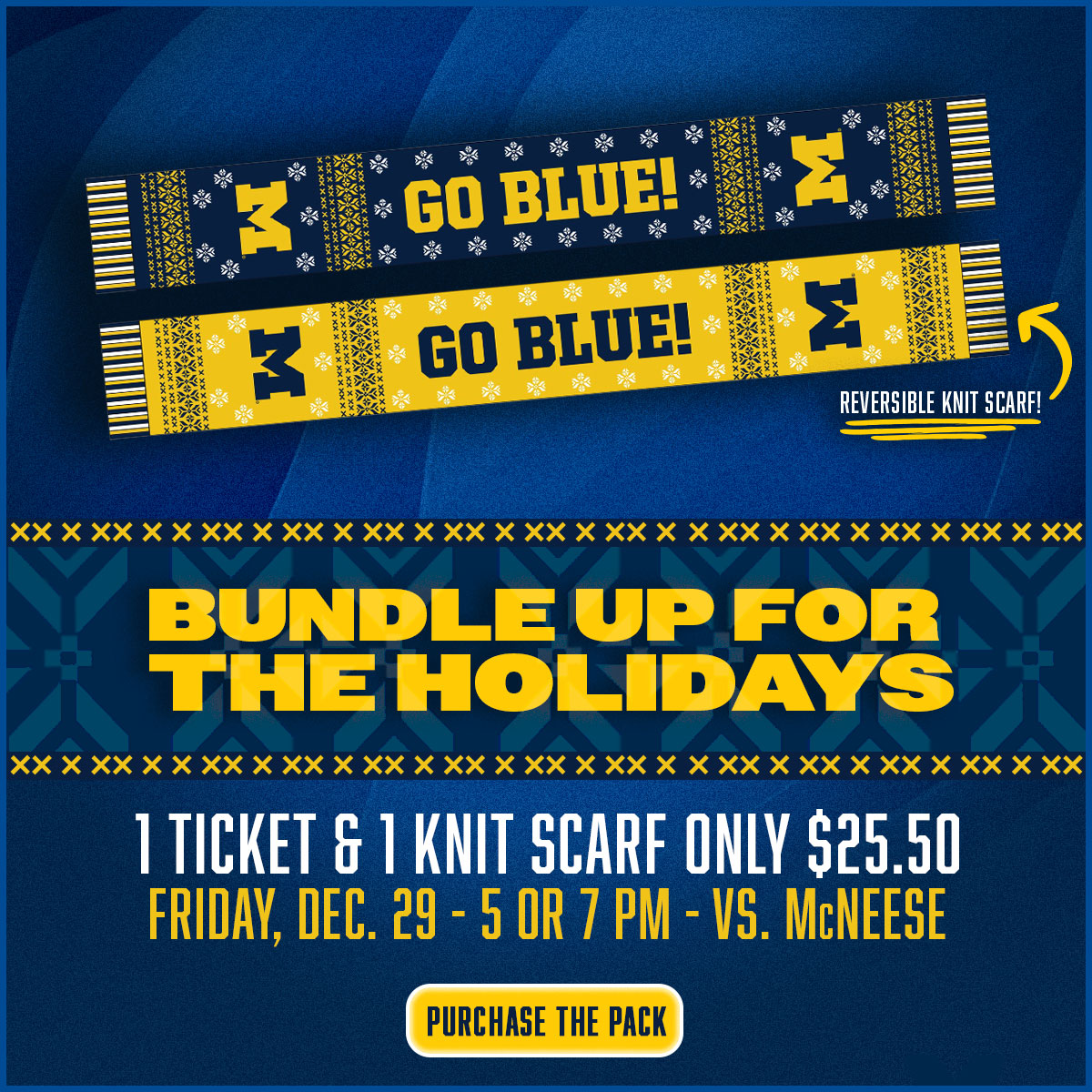 Bundle Up for the Holidays - 1 ticket and 1 knit scarf for only $25.50 - Friday, Dec. 29 - 5 or 7 PM - vs. McNeese