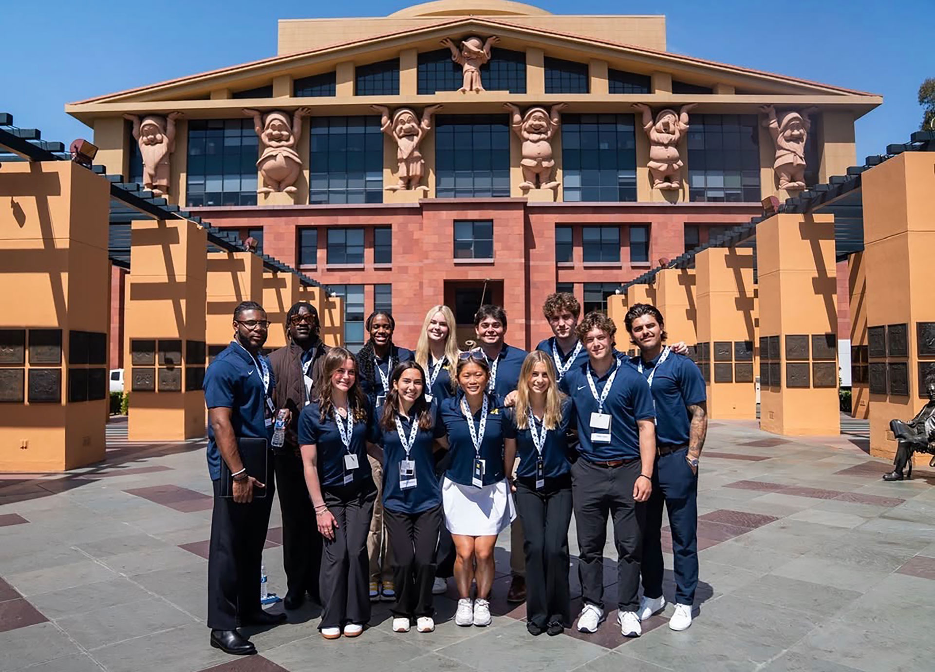 Student-athletes at Disney Studios in Los Angeles